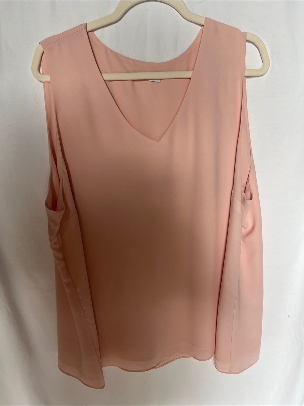 V-Neck Cold-Shoulder Blouse - Blush Pink